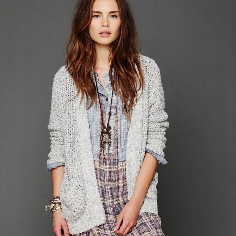 Free People Winters Child Mint Cardigan Sweater 